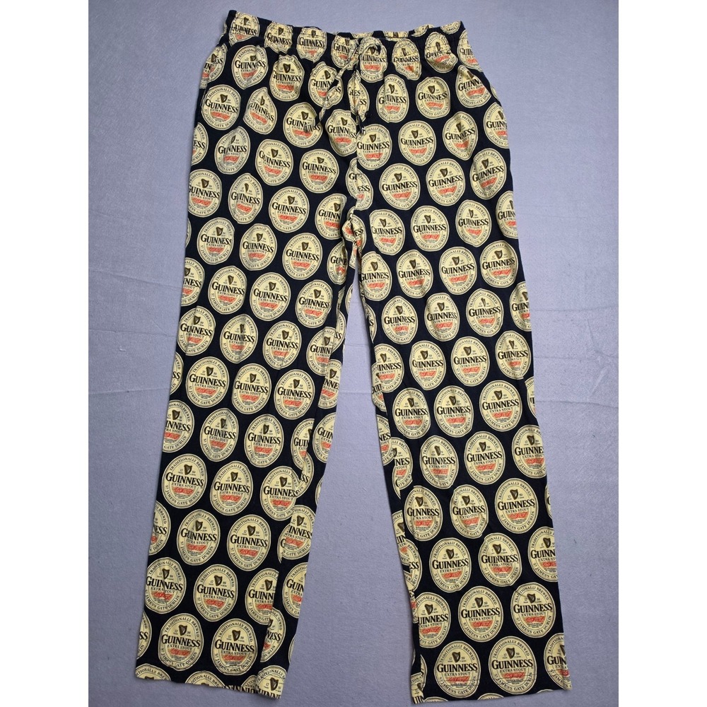Guinness Pajama Pants Mens L 36-38 Multicolor Allover Print Drawstring Sleepwear
